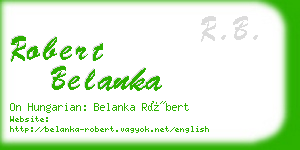 robert belanka business card